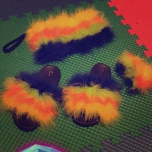 Customized handmade fur flops